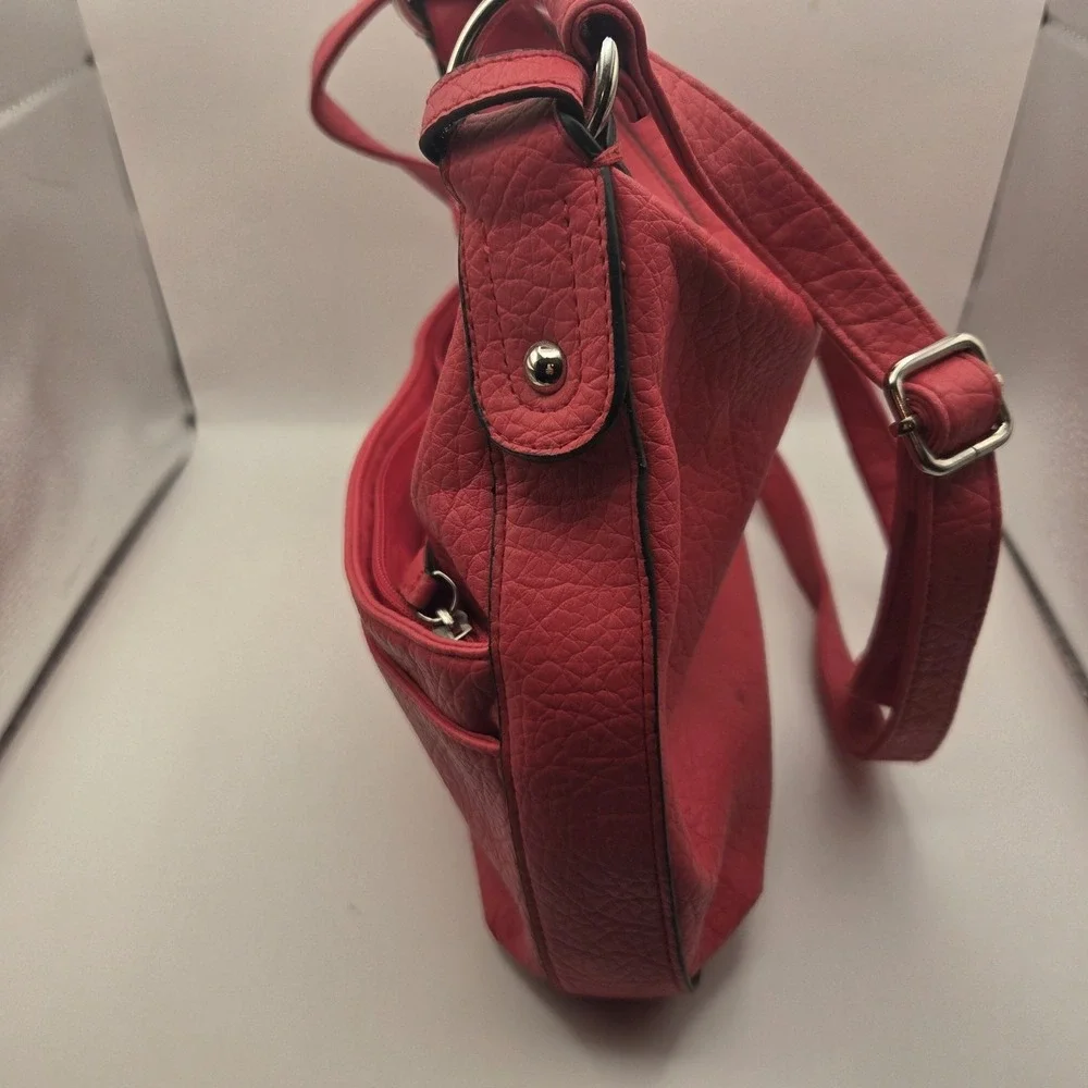 ROSETTI Faux Leather Bright Pink Shoulder Bag Hobo VTG